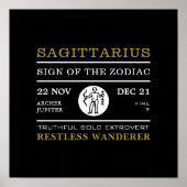 Sagittarius Zeichen des Zodiaks, astrologisch Poster (Vorne)