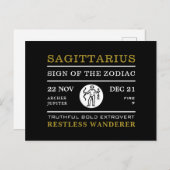 Sagittarius Zeichen des Zodiaks, astrologisch Postkarte (Vorne/Hinten)