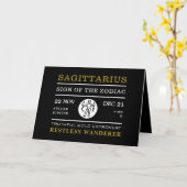 Sagittarius Zeichen des Zodiaks, Astrologische Kar Karte (Gelbe Blume)