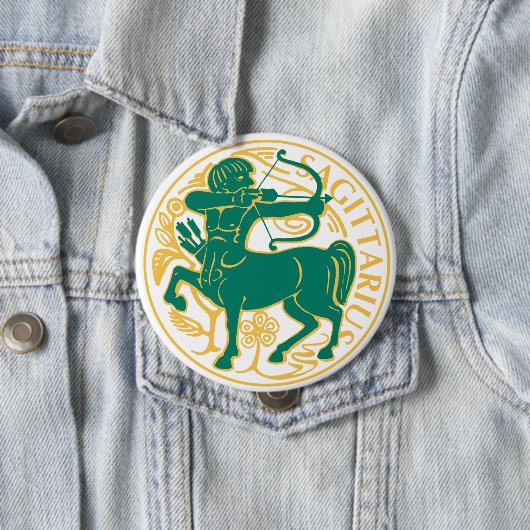 Sagittarius Zeichen des Zodiaks auf Button (Beispiel)