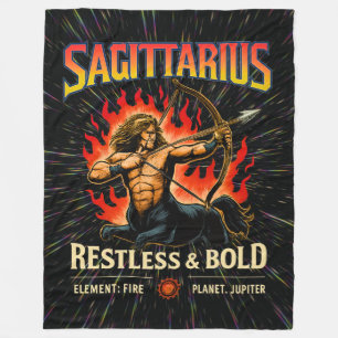 Sagittarius Zodiac 80's Rock Band Inspiriert Fleecedecke