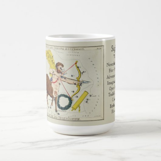 Sagittarius Zodiac Antique Astronomisches Diagramm Kaffeetasse (Mittel)