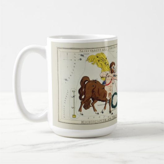 Sagittarius Zodiac Antique Astronomisches Diagramm Kaffeetasse (Links)