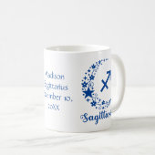 Sagittarius Zodiac Astrologie Birthday Blue White Kaffeetasse (VorderseiteRechts)