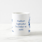 Sagittarius Zodiac Astrologie Birthday Blue White Kaffeetasse (Mittel)