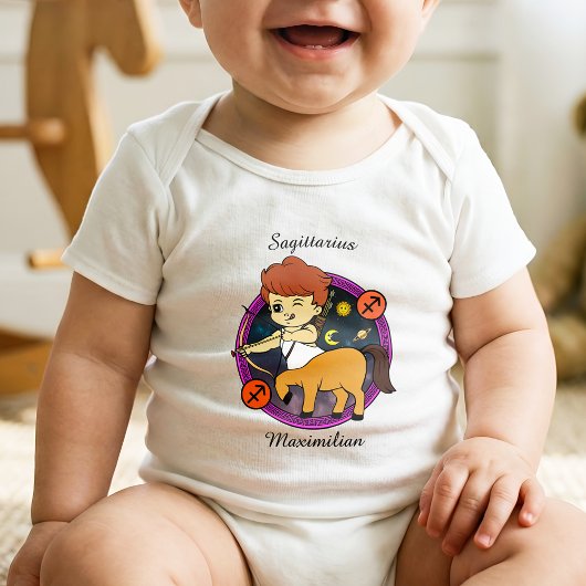 Sagittarius Zodiac Astrologie Cartoon Horoskop Baby Strampler
