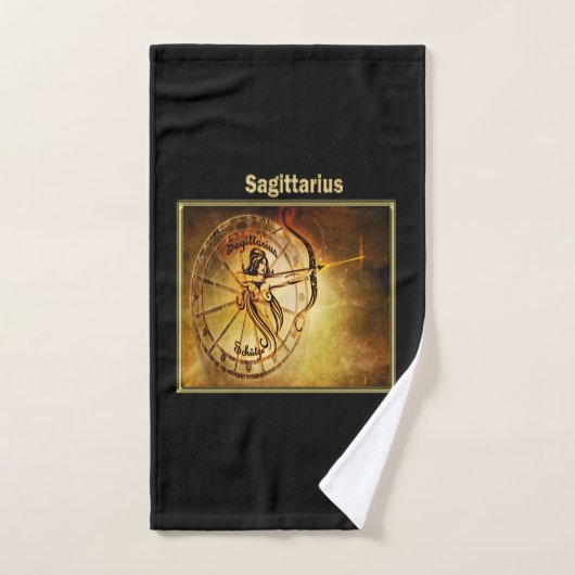 Sagittarius Zodiac Astrologie Design Horoskop Badhandtuch Set (Handtuch)