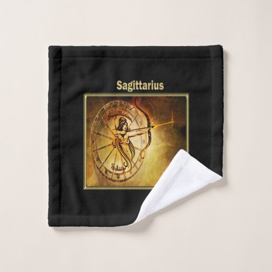 Sagittarius Zodiac Astrologie Design Horoskop Badhandtuch Set (Waschlappen)