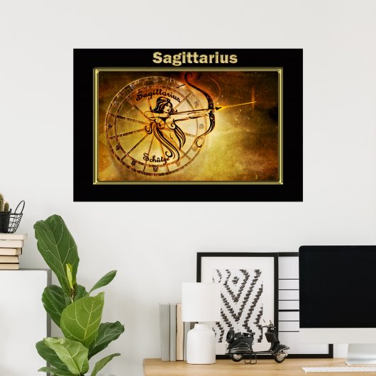 Sagittarius Zodiac Astrologie Design Poster (Heimbüro)