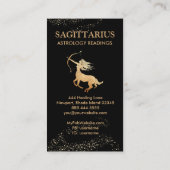 *~* SAGITTARIUS Zodiac Astrologie Lesungen Schwarz Visitenkarte (Rückseite)