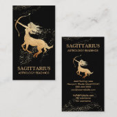 *~* SAGITTARIUS Zodiac Astrologie Lesungen Schwarz Visitenkarte (Vorne/Hinten)