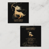 *~* SAGITTARIUS Zodiac Astrologie Readings on Blac Quadratische Visitenkarte (Vorne/Hinten)