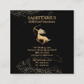 *~* SAGITTARIUS Zodiac Astrologie Readings on Blac Quadratische Visitenkarte (Rückseite)