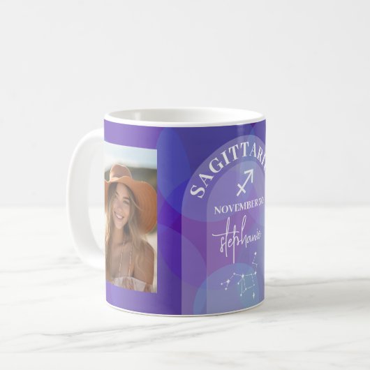 Sagittarius Zodiac Astrologie Signatur Foto Geburt Kaffeetasse (Vorderseite Links)