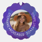 Sagittarius Zodiac Astrologie Signatur Foto Geburt Ornament Karte (Vorderseite)