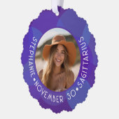 Sagittarius Zodiac Astrologie Signatur Foto Geburt Ornament Karte (Links)