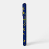 Sagittarius Zodiac+Astrologie Symbole Ptn Gld+Blue iPhone 16 Hülle (Linke Seite)