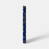 Sagittarius Zodiac+Astrologie Symbole Ptn Gld+Blue iPhone Hülle (Linke Seite)