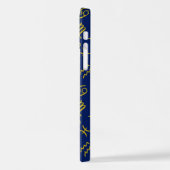 Sagittarius Zodiac+Astrologie Symbole Ptn Gld+Blue iPhone Hülle (Linke Seite)