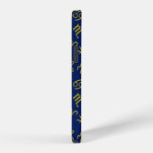 Sagittarius Zodiac+Astrologie Symbole Ptn Gld+Blue iPhone Hülle (Rechte Seite)