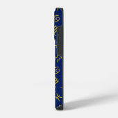 Sagittarius Zodiac+Astrologie Symbole Ptn Gld+Blue iPhone Hülle (Linke Seite)
