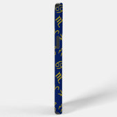 Sagittarius Zodiac+Astrologie Symbole Ptn Gld+Blue iPhone Hülle (Rechte Seite)