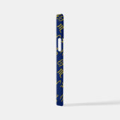 Sagittarius Zodiac+Astrologie Symbole Ptn Gld+Blue iPhone Hülle (Rechte Seite)