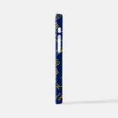 Sagittarius Zodiac+Astrologie Symbole Ptn Gld+Blue iPhone Hülle (Linke Seite)