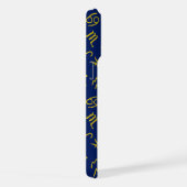 Sagittarius Zodiac+Astrologie Symbole Ptn Gld+Blue iPhone Hülle (Rechte Seite)