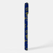 Sagittarius Zodiac+Astrologie Symbole Ptn Gld+Blue iPhone Hülle (Rechte Seite)