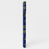 Sagittarius Zodiac+Astrologie Symbole Ptn Gld+Blue iPhone Hülle (Rechte Seite)