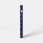 Sagittarius Zodiac+Astrologie Symbole Ptn Gld+Blue iPhone Hülle (Linke Seite)