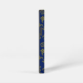 Sagittarius Zodiac+Astrologie Symbole Ptn Gld+Blue iPhone Hülle (Rechte Seite)