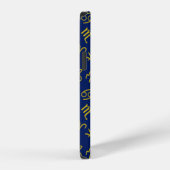 Sagittarius Zodiac+Astrologie Symbole Ptn Gld+Blue iPhone Hülle (Rechte Seite)