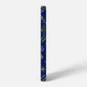 Sagittarius Zodiac+Astrologie Symbole Ptn Gld+Blue iPhone Hülle (Linke Seite)