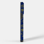 Sagittarius Zodiac+Astrologie Symbole Ptn Gld+Blue iPhone Hülle (Rechte Seite)