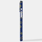 Sagittarius Zodiac+Astrologie Symbole Ptn Gld+Blue iPhone Hülle (Linke Seite)