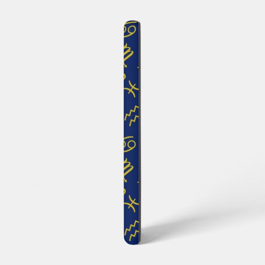 Sagittarius Zodiac+Astrologie Symbole Ptn Gld+Blue Samsung Galaxy Hülle (Linke Seite)