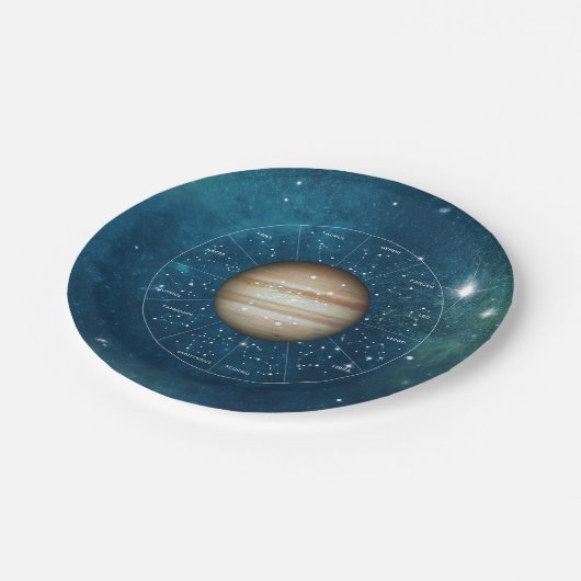 Sagittarius Zodiac Astrologie Zeichen - Planet Jup Pappteller (Schrägansicht)