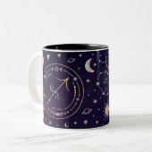 Sagittarius Zodiac Astrologisch Zweifarbige Tasse (Vorderseite Links)