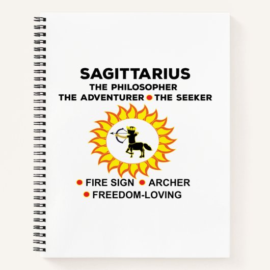 Sagittarius Zodiac Astrologische Zeichen Notizblock (Vorderseite)