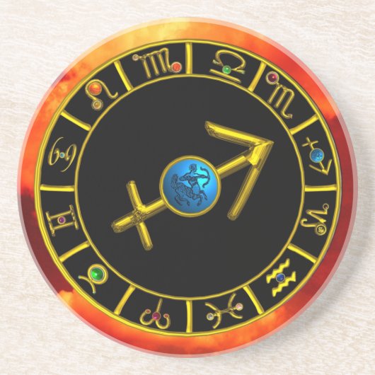 SAGITTARIUS ZODIAC BIRTHDAY JEWEL Astrologie Chart Untersetzer (Vorne)