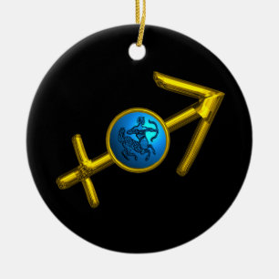 SAGITTARIUS ZODIAC BIRTHDAY JEWEL Blue Türkise Keramikornament