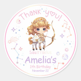 Sagittarius Zodiac Birthday Runder Aufkleber