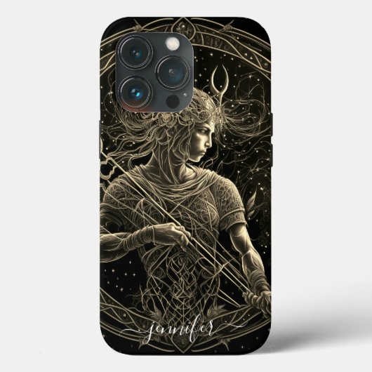 Sagittarius zodiac Black Gold Case-Mate iPhone Hülle (Rückseite)