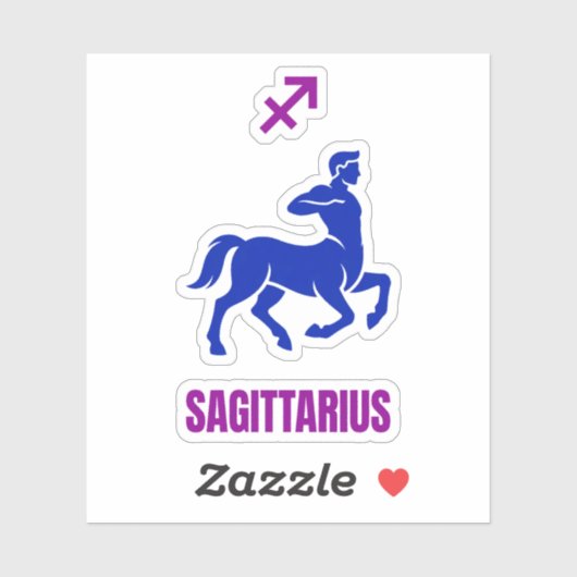 Sagittarius Zodiac Blue Silhouette Centaur Aufkleber (Blatt)