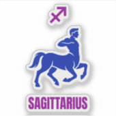 Sagittarius Zodiac Blue Silhouette Centaur Aufkleber (Vorderseite)
