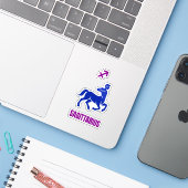 Sagittarius Zodiac Blue Silhouette Centaur Aufkleber (Laptop mit iPhone)