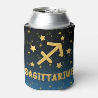 Sagittarius Zodiac Blue und Gold Can Cooler Dosenkühler