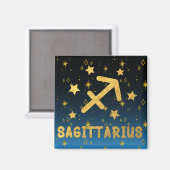 Sagittarius Zodiac Blue und Gold Magnet (Vorderseite/Rückseite)